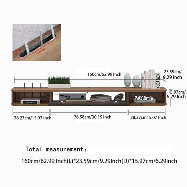 Marlow Home Co. Photiades Solid Wood Floating TV Stand for TVs up to 70